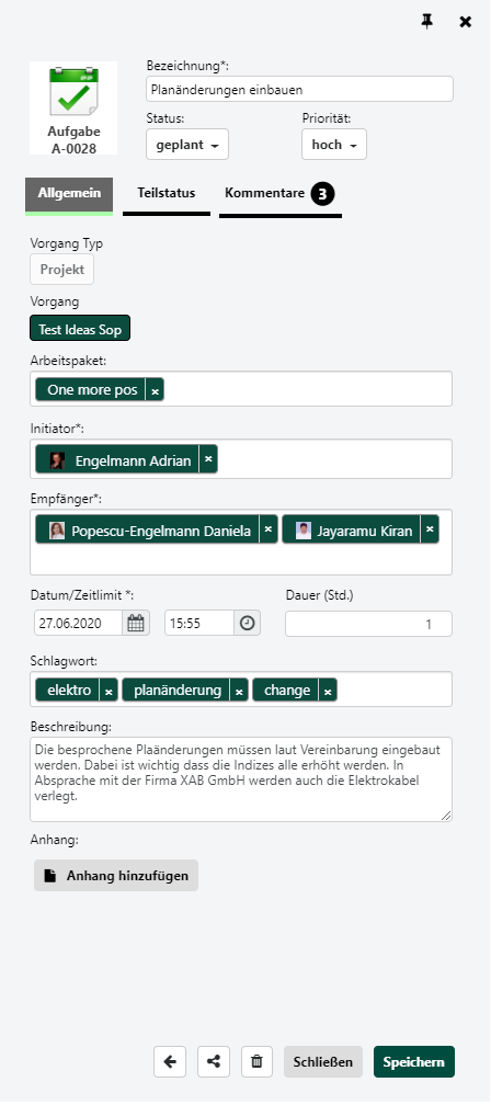 Erstellen einer neuen Aktivität in Synapcus Software